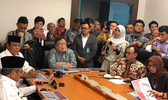 Kantor Staf Presiden mengundang 4 kepala daerah yang berpotensi untuk menjadi calon ibu kota baru Republik Indonesia. Kegiatan tersebut digelar dalam suatu diskusi media di Gedung Bina Graha, Jakarta, 6 Mei 2019. (Foto: Ist)