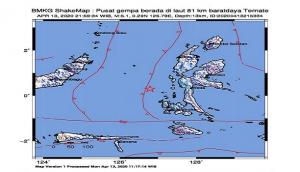 Gempabumi Magnitudo 5,1 Guncang Ternate