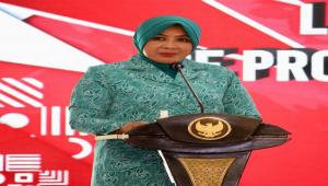 Cegah Penularan Covid-19, Ketua Umum TP-PKK Beri Edukasi Penggunaan Masker
