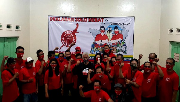 Deklarasi Relawan Solo Hebat Kecamatan Serengan untuk memenangkan pasangan Gibran-Teguh di Pilkada Kota Solo Desember 2020.(Foto:Istimewa)