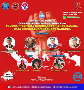 Gandeng Kemenpora dan BNN, BERSAMA Gelar Webinar Sambut Hari Sumpah Pemuda 28 Oktober 2020