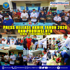 Pres Rilis Akhir Tahun: BNNP NTB Ungkap 11 Kasus Narkotika Sepanjang 2020