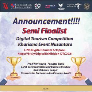 Announcement, Tourism Art Space Exhibition Digital Tourism Competition 2021 `Kharisma Event Nusantara`
