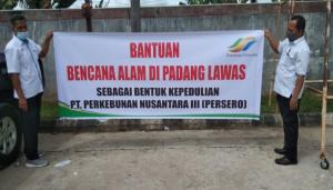 PTPN III Persero Serahkan Bantuan Sembako ke Korban Bencana Alam Padang Lawas