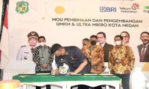 Kembangkan UMKM, Walkot Medan Tandatangani Kesepakatan Bersama BRI Pegadaian dan PNM