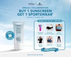 CoreNation Activewear, Partner Y.O.U Beauty X Tawarkan Pembelian Sunscreen Dapat Sportswear hingga Yoga Mat