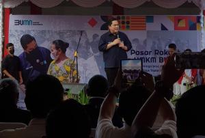 Erick Thohir Kunjungi Nasabah PNM Mekaar di Tapanuli Utara