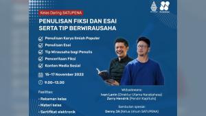 Satupena Gelar Pelatihan Kepenulisan dan Entrepreneurship Daring Gratis