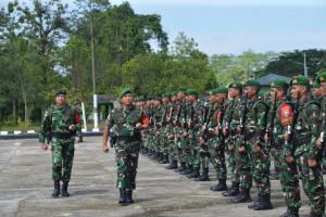 Danrem 174/ATW Pimpin Upacara Penerimaan Dan Pelepasan Satgas Pam Obvitnas PT. Freeport Indonesia
