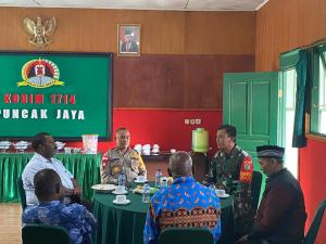 Dandim 1714/PJ dan Para Tokoh Masyarakat Duduk Bersama Menjaga Wilayah Kab Puncak Jaya