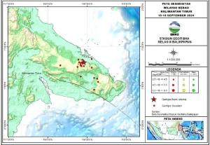 Gempa Bumi Magnitudo 5.5 Guncang Kabupaten Berau, Kalimantan Timur, Diikuti 18 Kali Gempa Susulan