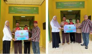 SMP 35 Tebo Dapat Sarana Tenis Meja Dari PTPN IV Regional 4