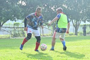 Pangkoops Udara I Ikuti Olahraga Sepak Bola Bersama Sinergitas TNI - Polri