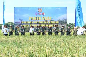 Pangkoops Udara I Ikuti Panen Raya Padi di Halim Farm Wisata Edukasi Pertanian Lanud Halim Perdanakusuma