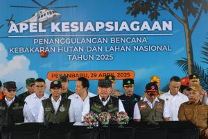 Gelar Apel Siaga, Menko Polkam Tekankan Target Pemerintah Kendalikan Karhutla