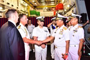 Pangkoarmada RI Hadiri Deck Reception di Kapal Perang Italia ITC Antonio Marceglia