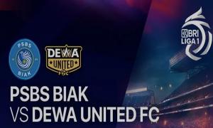Dewa United Hajar PSBS Biak 4-0, Alex Ferreira Hat-trick, Alexsandro Kartu Merah
