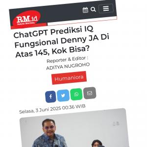 Chatgpt Nilai Denny JA Sebagai Tokoh Highly Gifted dengan IQ 145-155