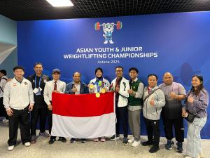 Lagu Indonesia Raya Berkumandang di Kejuaraan Atlet Angkat Besi Remaja dan Junior Asia 2025 di Astana, Kazakhstan