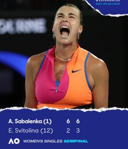 Sabalenka Laju ke di Final Australian Open 2026 Usai Hentikan Ambisi Svitolina