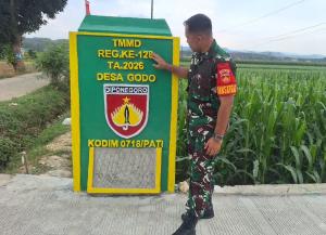 Tugu Prasasti TMMD Kodim Pati Rampung, Jadi Simbol Pengabdian TNI dan Warga