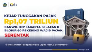 Kejar Tunggakan Pajak Rp1,07 Triliun, Kanwil DJP Jakarta Selatan II Blokir 60 Rekening