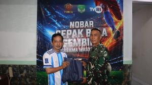 Kodim 0504/Jakarta Selatan Gelar Nobar Sepak Bola Gembira Bersama Masyarakat 