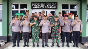 Sinergitas TNI-Polri, Dandim 0504/Jakarta Selatan Terima Kunjungan Silahturahni Kapolres Metro Jakarta Selatan