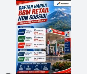 Harga BBM non-subsidi Pertamax (RON 92), Pertamax Green 95, dan Pertamax Turbo Turun per 1 Agustus 2026