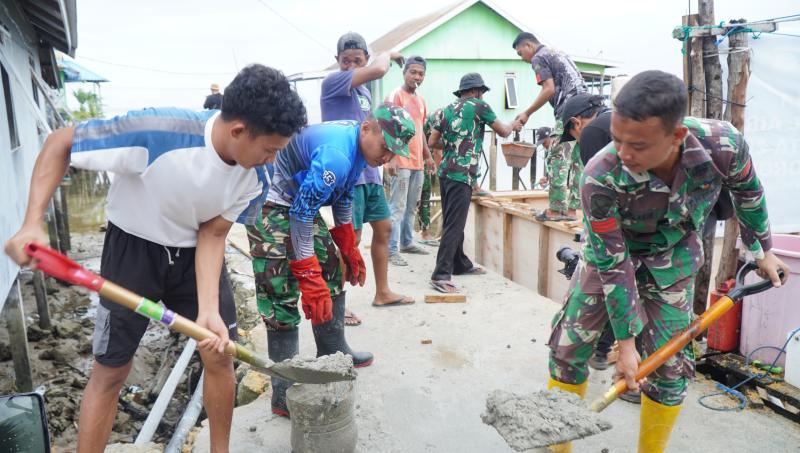 Antusiasme Warga Kepulauan Umbele Sambut TMMD Ke-129 Kodim 1311/Morowali