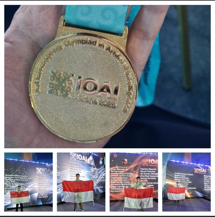 Kontingen Indonesia Raih 1 Emas, 2 Perak, 1 Perunggu di IOAI Kazakhstan 2026