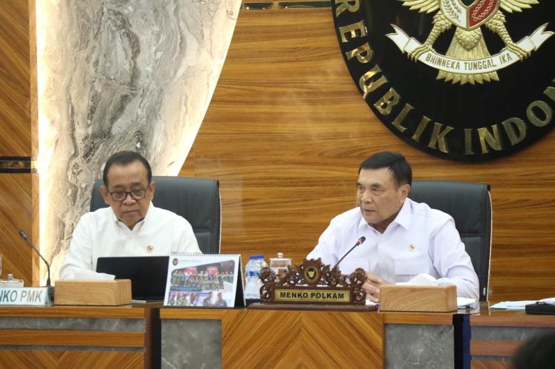 Rapat tingkat menteri (RTM) yang dipimpin Kementerian Koordinator Bidang Politik dan Keamanan (Kemenko Polkam) di Jakarta, Rabu (9/9).  (Foto: Humas Kemenko Polkam)