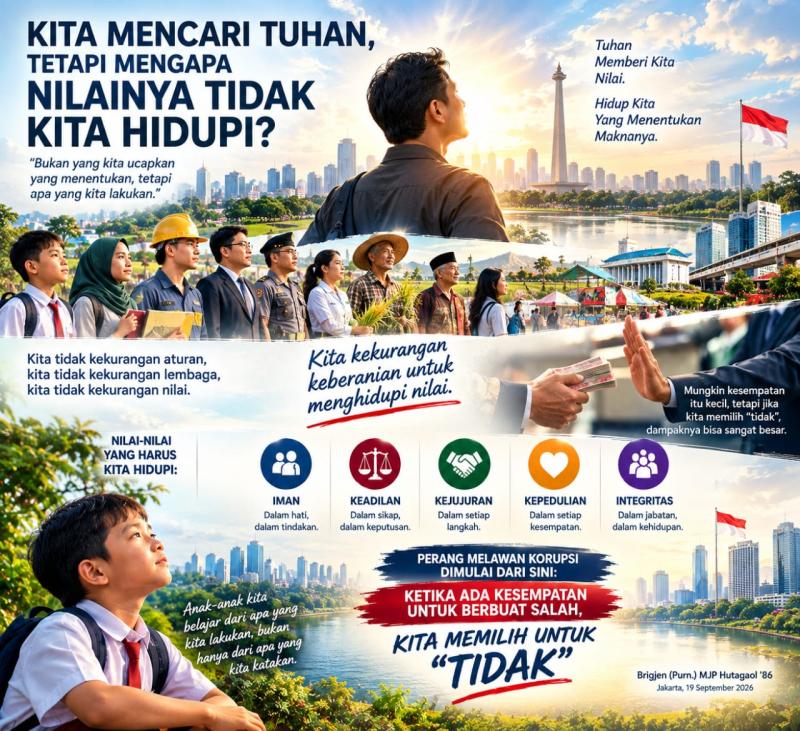 KITA MENCARI TUHAN, TETAPI MENGAPA NILAINYA TIDAK KITA HIDUPI?