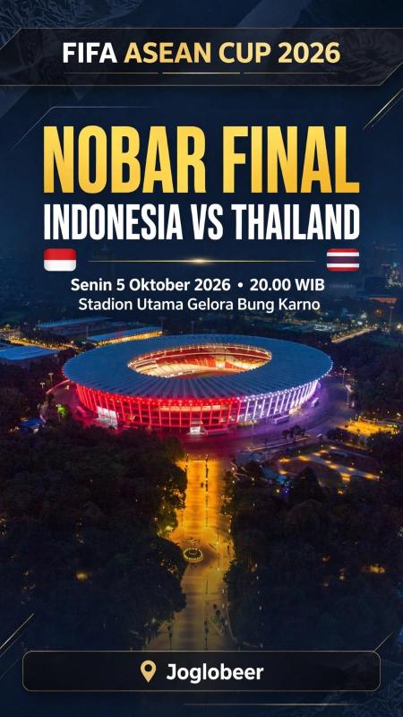 Timnas Indonesia akan menghadapi Thailand pada final FIFA ASEAN Cup 2026 di Stadion Utama Gelora Bung Karno (SUGBK), Jakarta, hari ini, Senin (5/10) pukul 20.00 WIB.