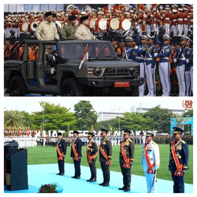 Upacara HUT ke-81 TNI di Cilangkap