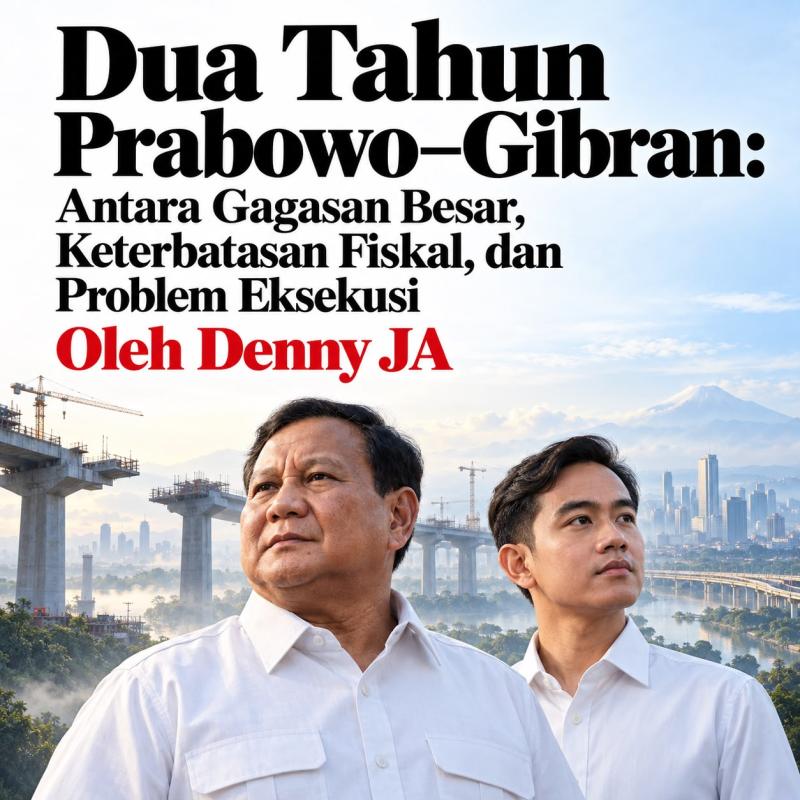 DUA TAHUN PRABOWO-GIBRAN: ANTARA GAGASAN BESAR, KETERBATASAN FISKAL, DAN PROBLEM EKSEKUSI