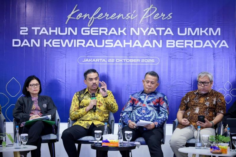 Konferensi pers capaian dua tahun program pemerintah di Idang UMKM. (Foto: Ist)