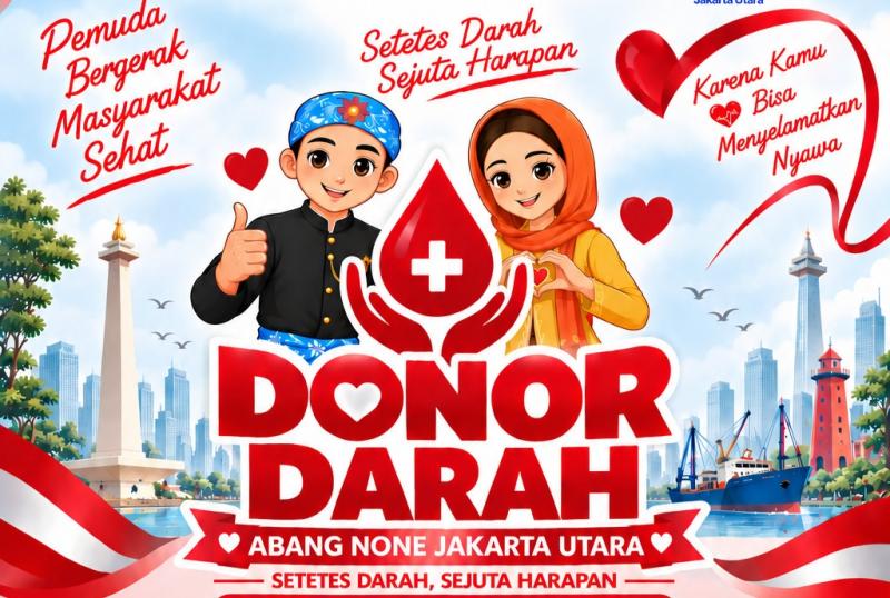 Peduli Sesama, Alumni Abang None Jakut Donor Darah dan Pemeriksaan Kesehatan